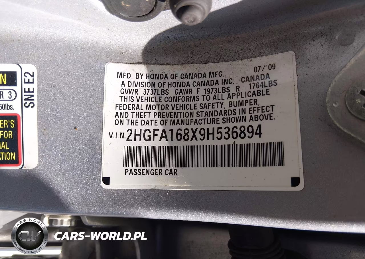 2009 Honda Civic Ex VIN:2HGFA168X9H536894 - 9