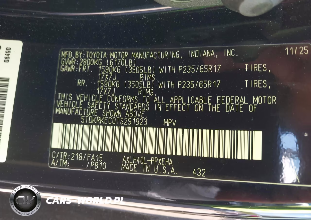2026 Toyota Sienna Le VIN:5TDKRKEC0TS291923 - 9