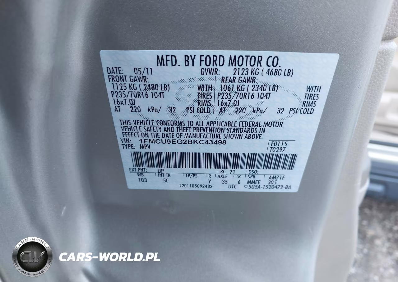 2011 Ford Escape Limited VIN:1FMCU9EG2BKC43498 - 9