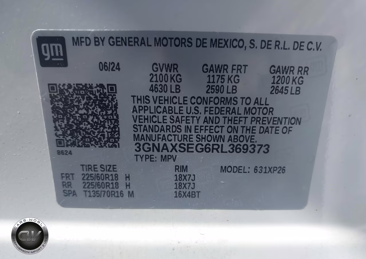 2024 Chevrolet Equinox Awd Ls VIN:3GNAXSEG6RL369373 - 9
