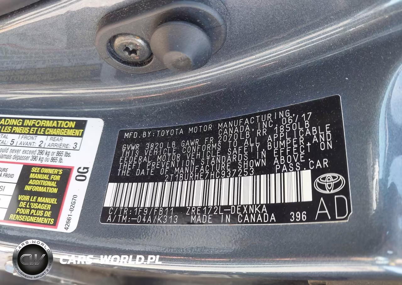 2017 Toyota Corolla Le VIN:2T1BURHE7HC937253 - 9