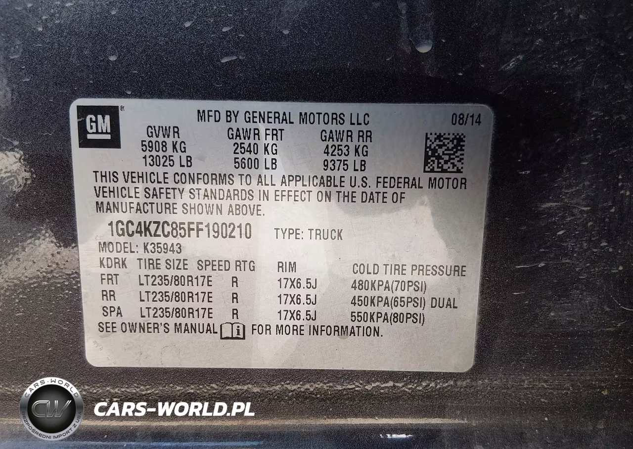2015 Chevrolet Silverado 3500Hd Lt VIN:1GC4KZC85FF190210 - 9
