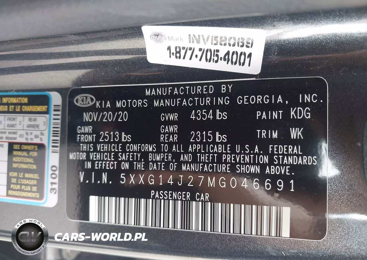 2021 Kia K5 Lxs VIN:5XXG14J27MG046691 - 9