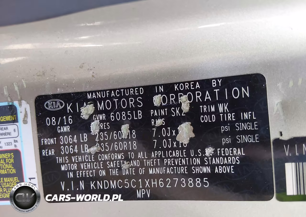 2017 Kia Sedona Ex VIN:KNDMC5C1XH6273885 - 9