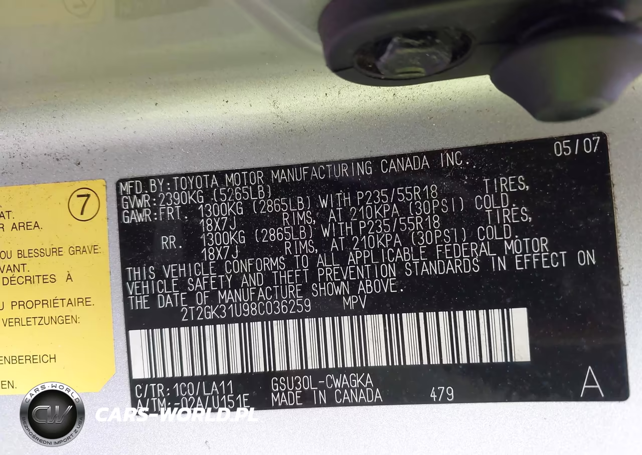 2008 Lexus Rx 350 VIN:2T2GK31U98C036259 - 9