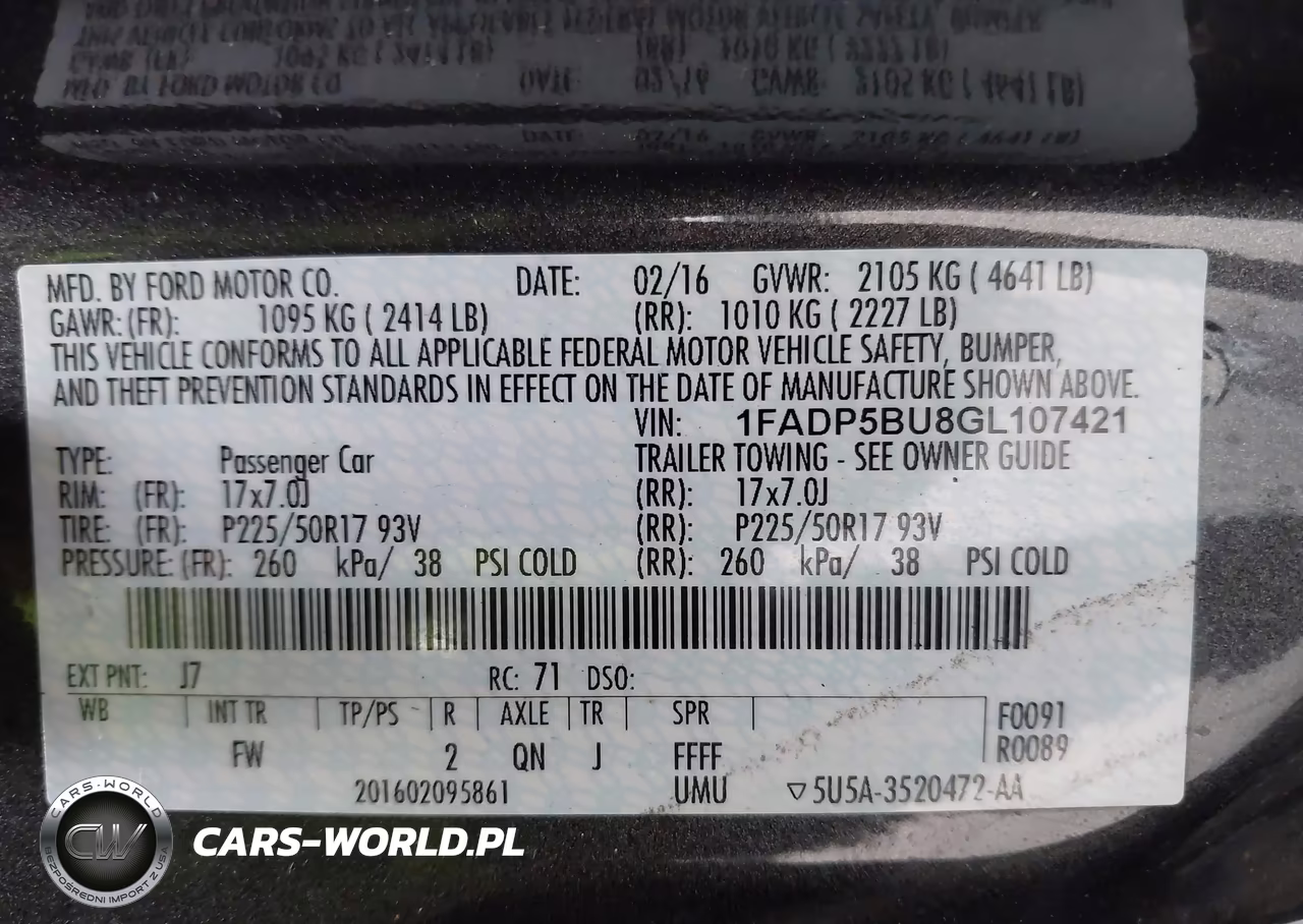 2016 Ford C-Max Hybrid Sel VIN:1FADP5BU8GL107421 - 9