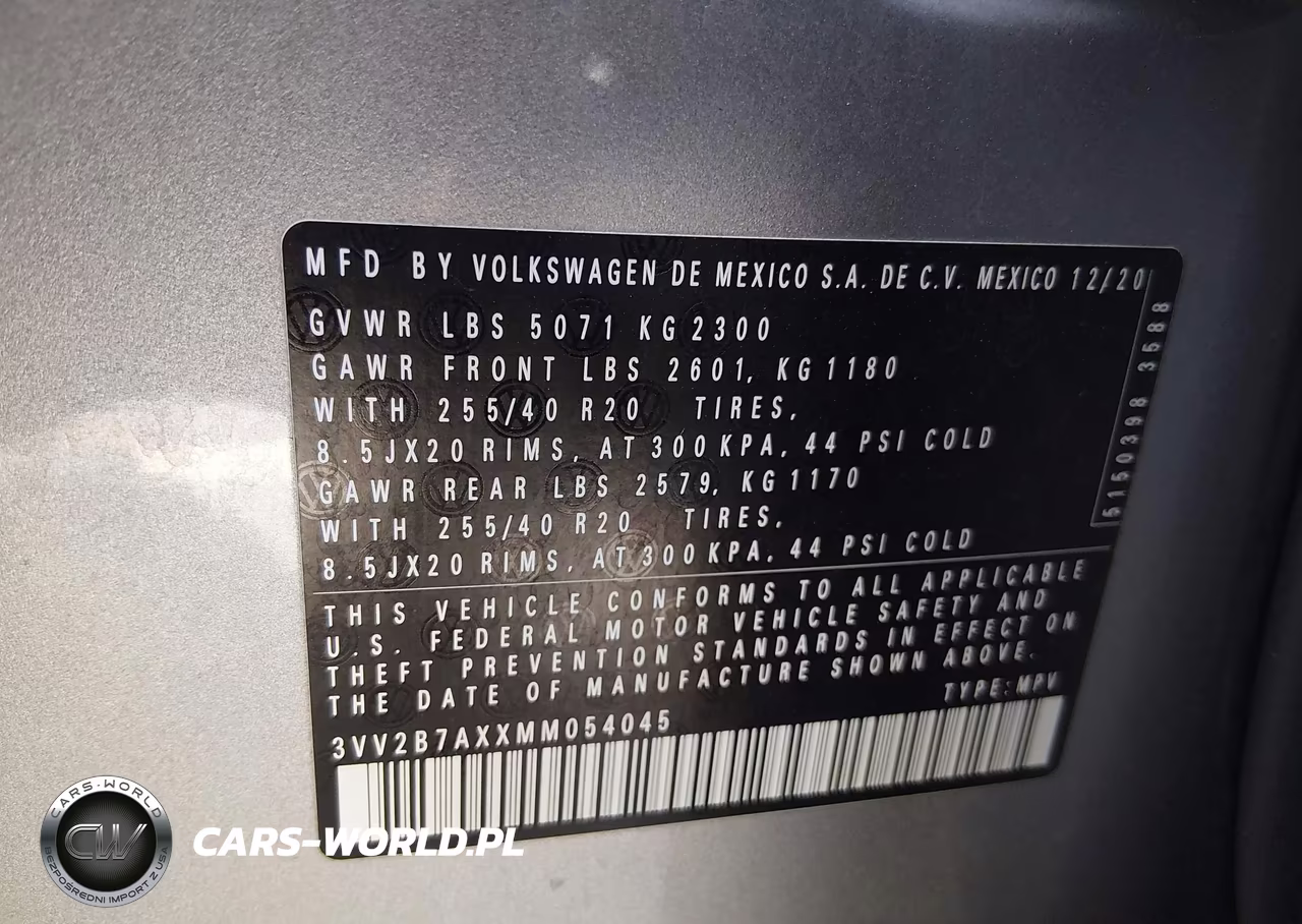 2021 Volkswagen Tiguan 2.0T Se-2.0T Se R-Line Black-2.0T Sel VIN:3VV2B7AXXMM054045 - 9