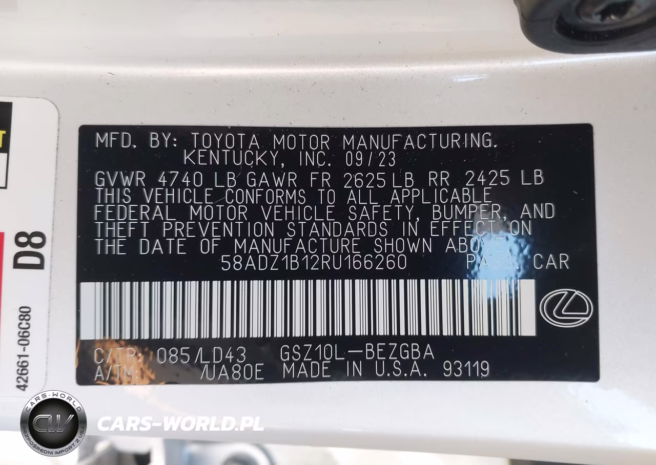 2024 Lexus Es 350 VIN:58ADZ1B12RU166260 - 9