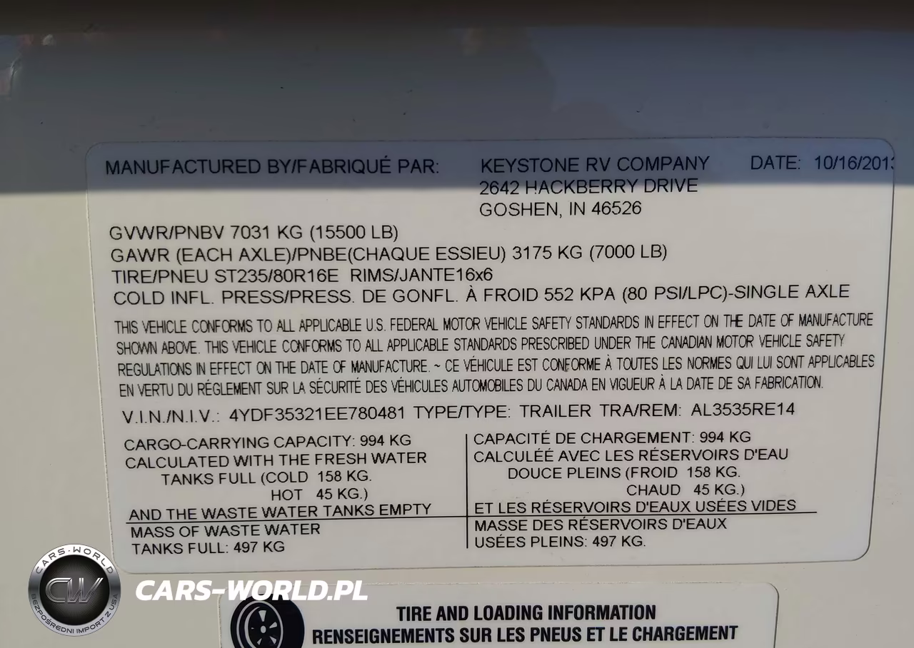 2014 Keystone Rv Other VIN:4YDF35321EE780481 - 9