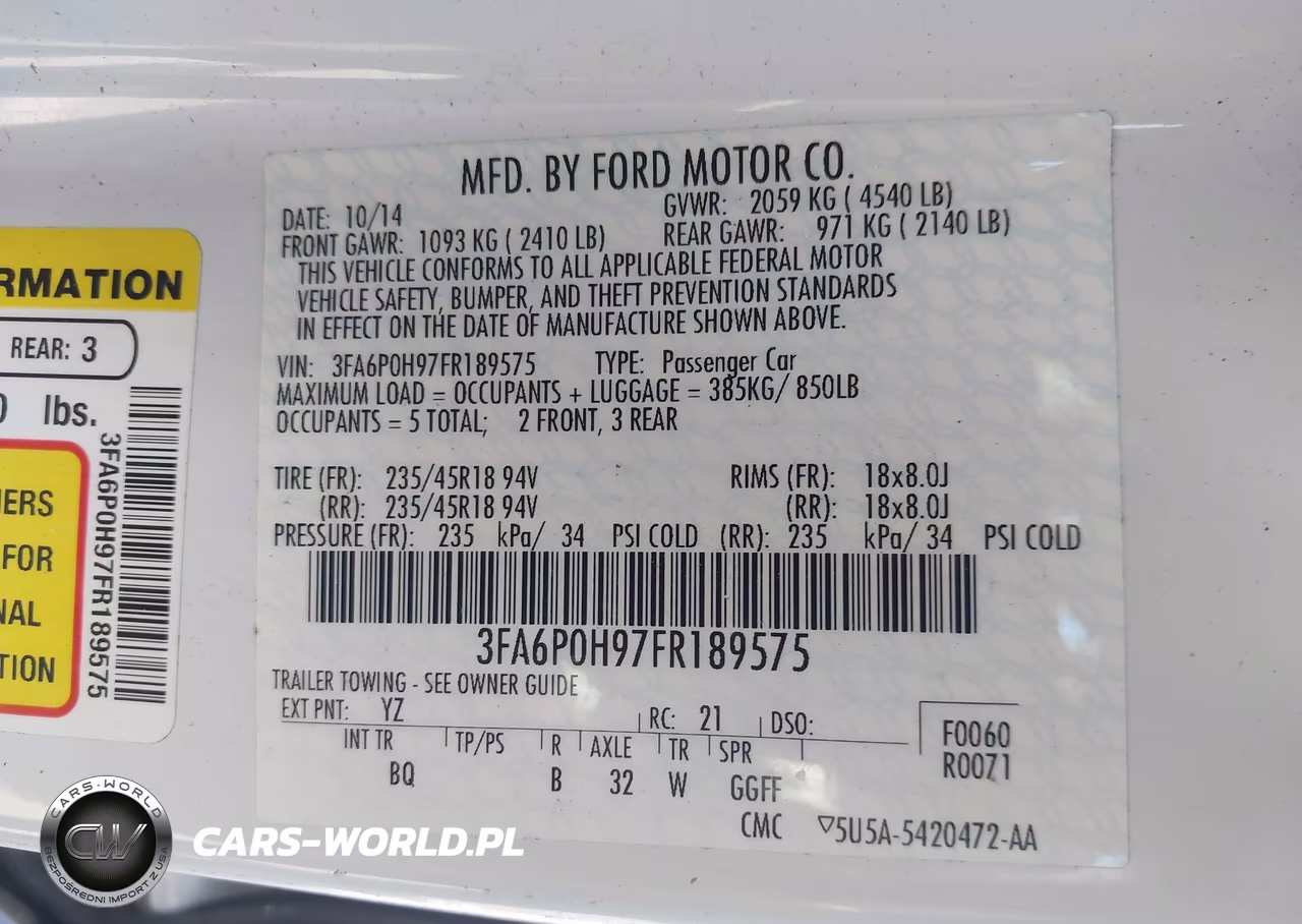 2015 Ford Fusion Se VIN:3FA6P0H97FR189575 - 9