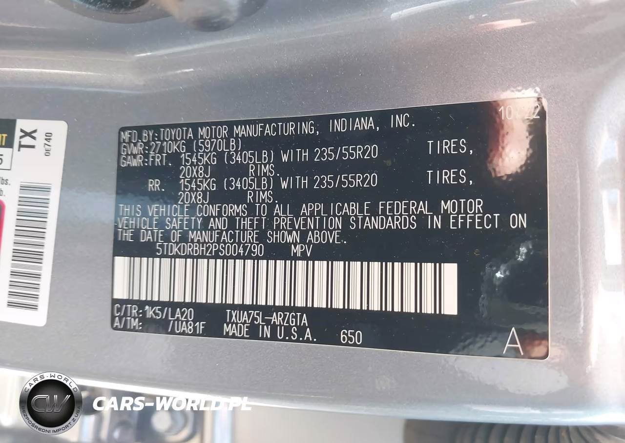 2023 Toyota Highlander Platinum VIN:5TDKDRBH2PS004790 - 9