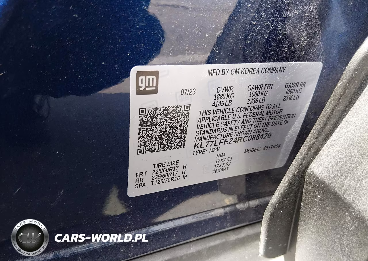 2024 Chevrolet Trax Fwd Sp VIN:KL77LFE24RC088420 - 9