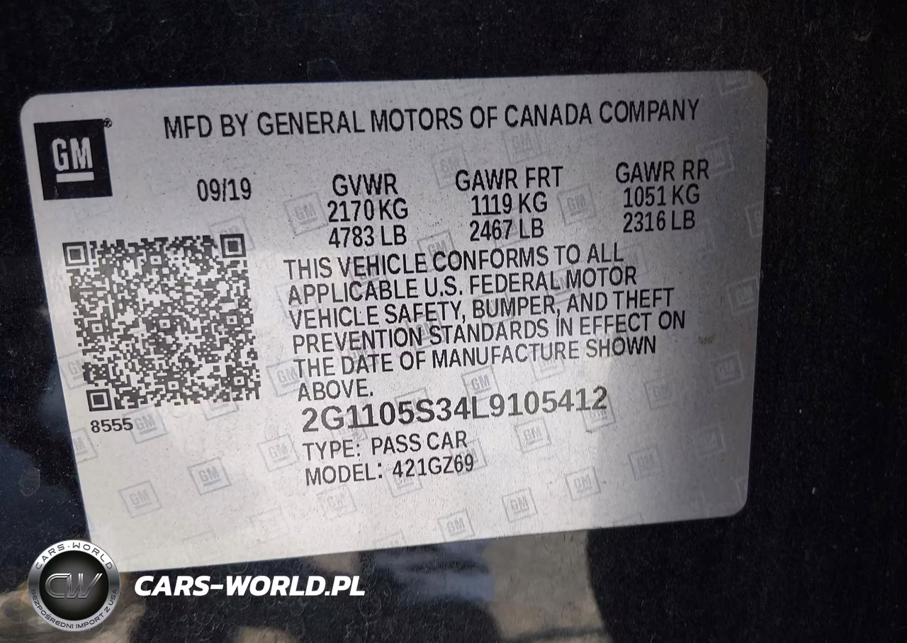 2020 Chevrolet Impala Fwd Premier VIN:2G1105S34L9105412 - 9