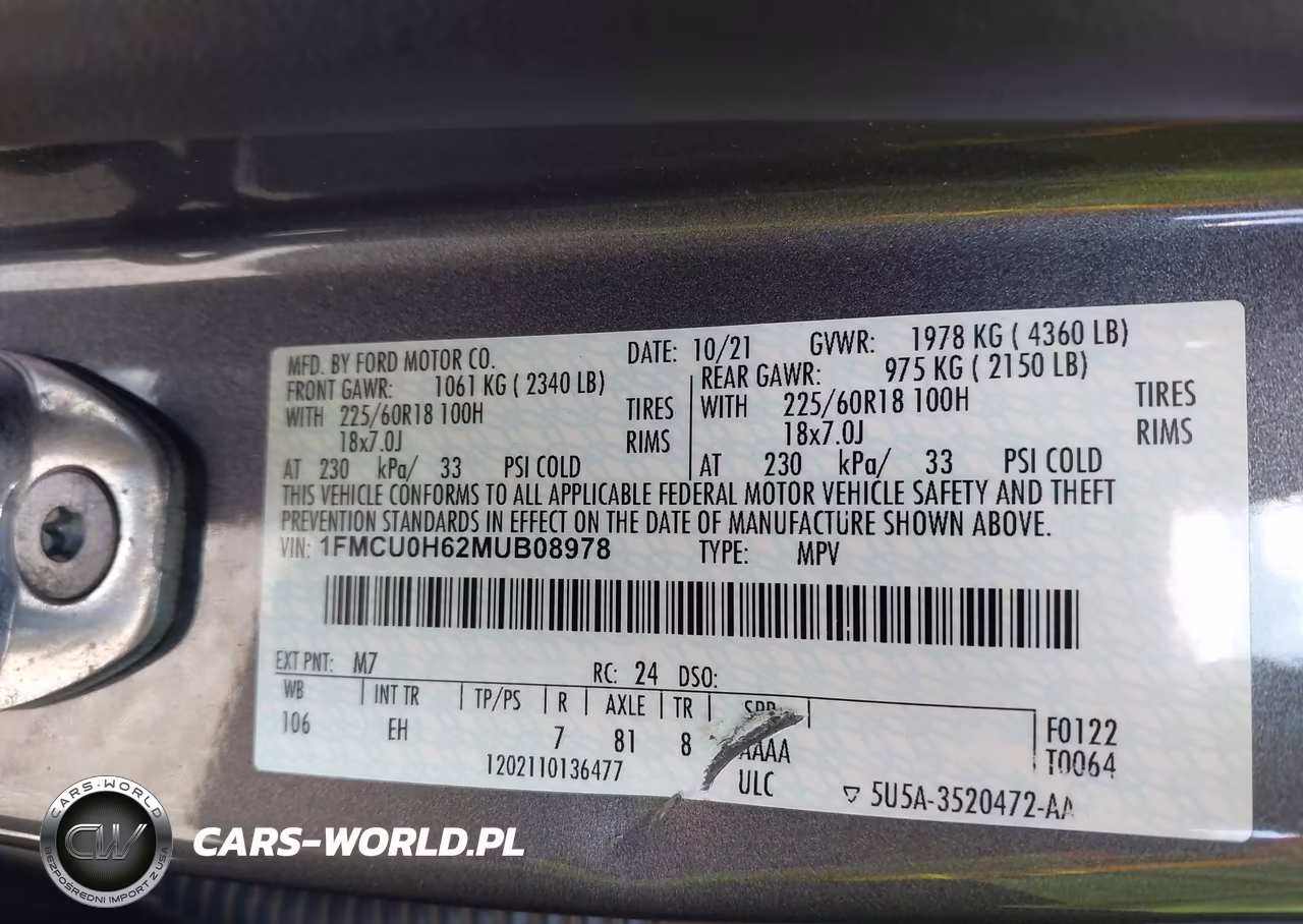 2021 Ford Escape Sel VIN:1FMCU0H62MUB08978 - 9