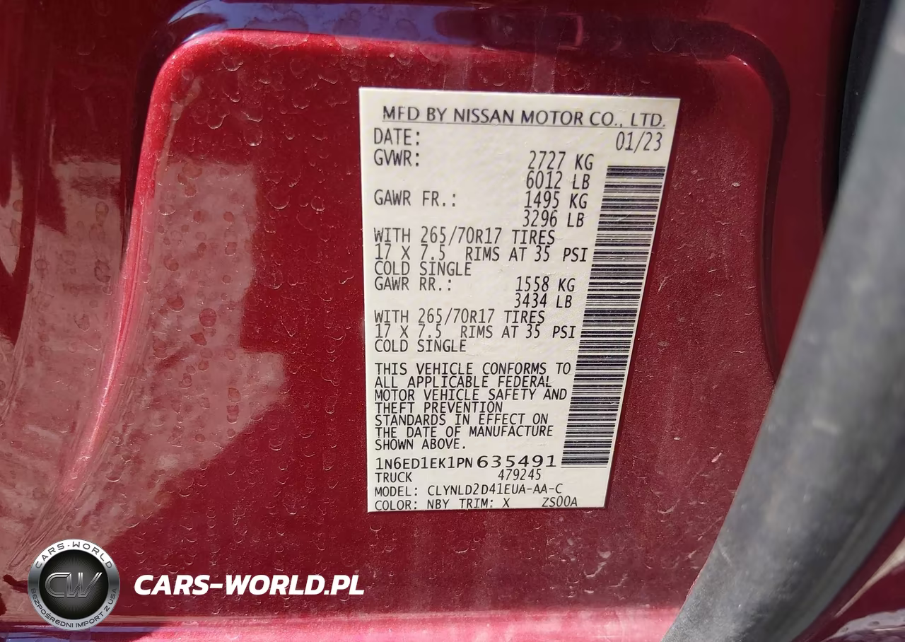 2023 Nissan Frontier Pro-4X 4X4 VIN:1N6ED1EK1PN635491 - 9