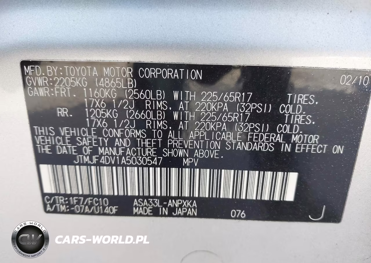 2010 Toyota Rav4 VIN:JTMJF4DV1A5030547 - 9