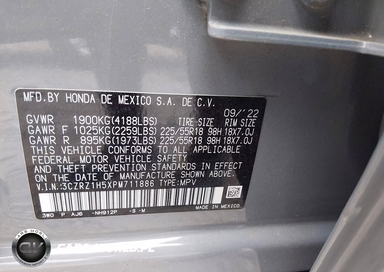 2023 Honda Hr-V 2Wd Sport VIN:3CZRZ1H5XPM711886 - 9