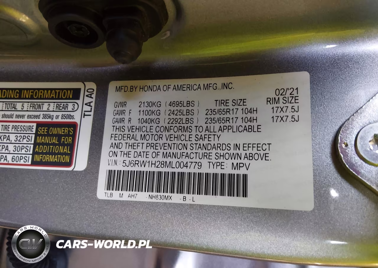 2021 Honda Cr-V 2Wd Lx VIN:5J6RW1H28ML004779 - 9