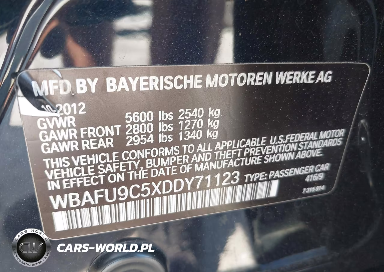 2013 BMW 550I xDrive VIN:WBAFU9C5XDDY71123 - 9