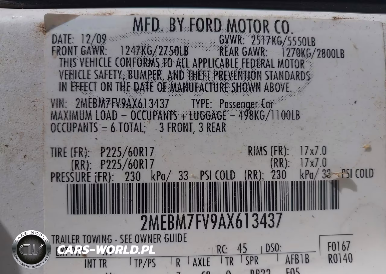 2010 Mercury Grand Marquis Ls (Fleet Only) VIN:2MEBM7FV9AX613437 - 9