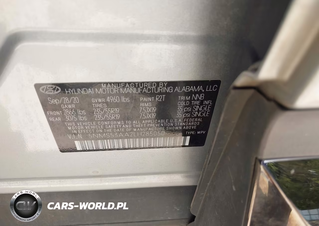 2020 Hyundai Santa Fe Limited 2.0T VIN:5NMS53AA2LH285050 - 9