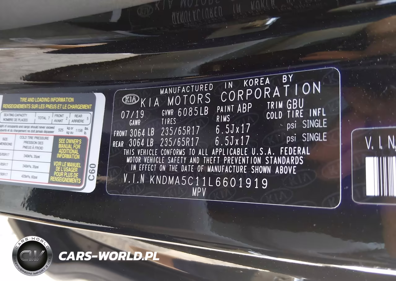 2020 Kia Sedona L VIN:KNDMA5C11L6601919 - 9