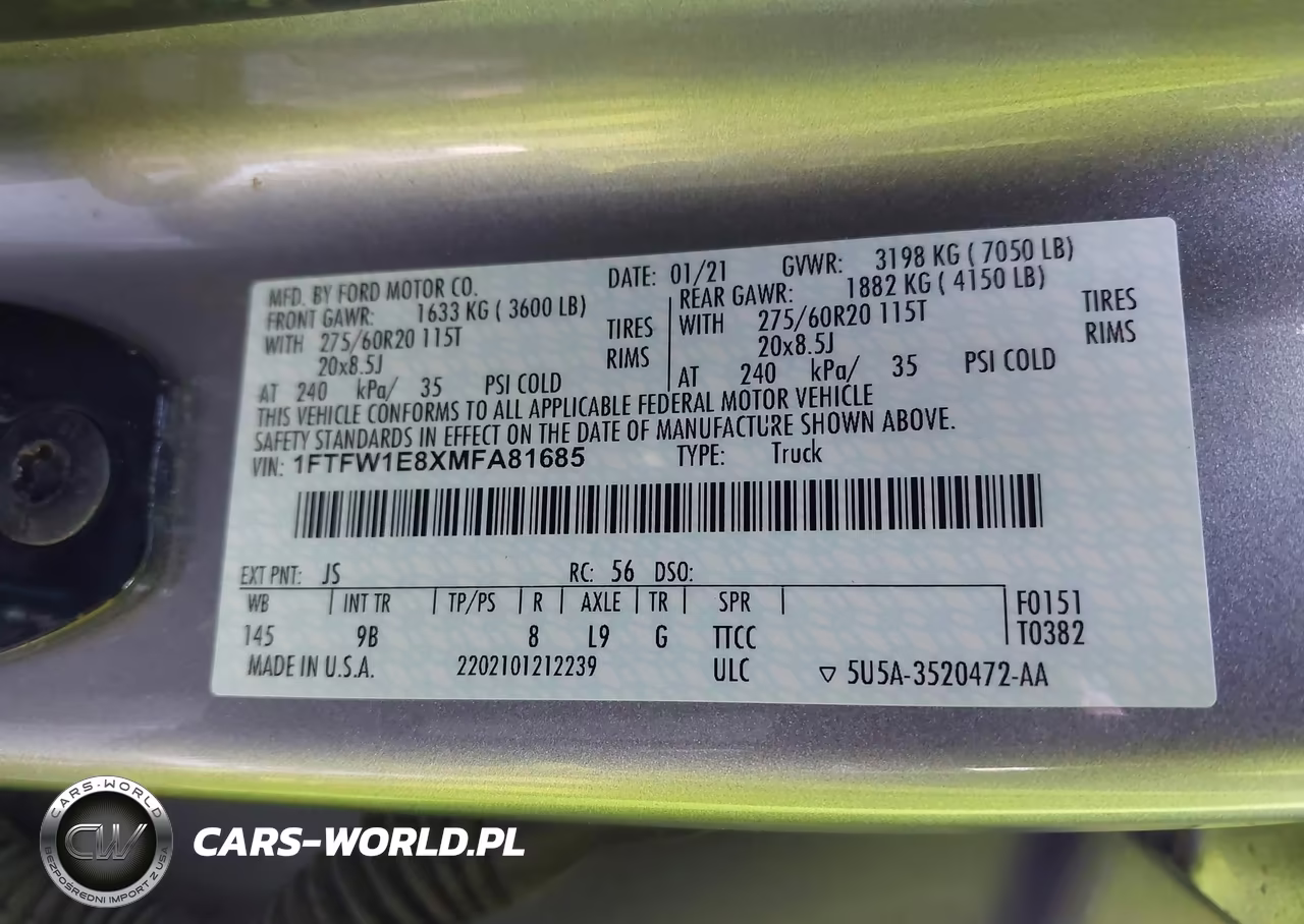 2021 Ford F-150 Platinum VIN:1FTFW1E8XMFA81685 - 9