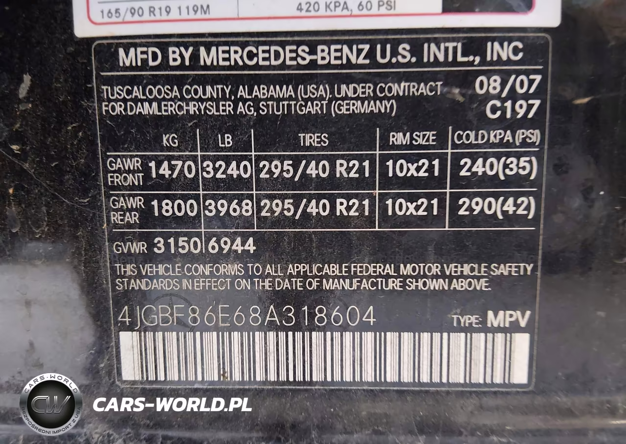 2008 Mercedes-Benz Gl 550 4Matic VIN:4JGBF86E68A318604 - 9