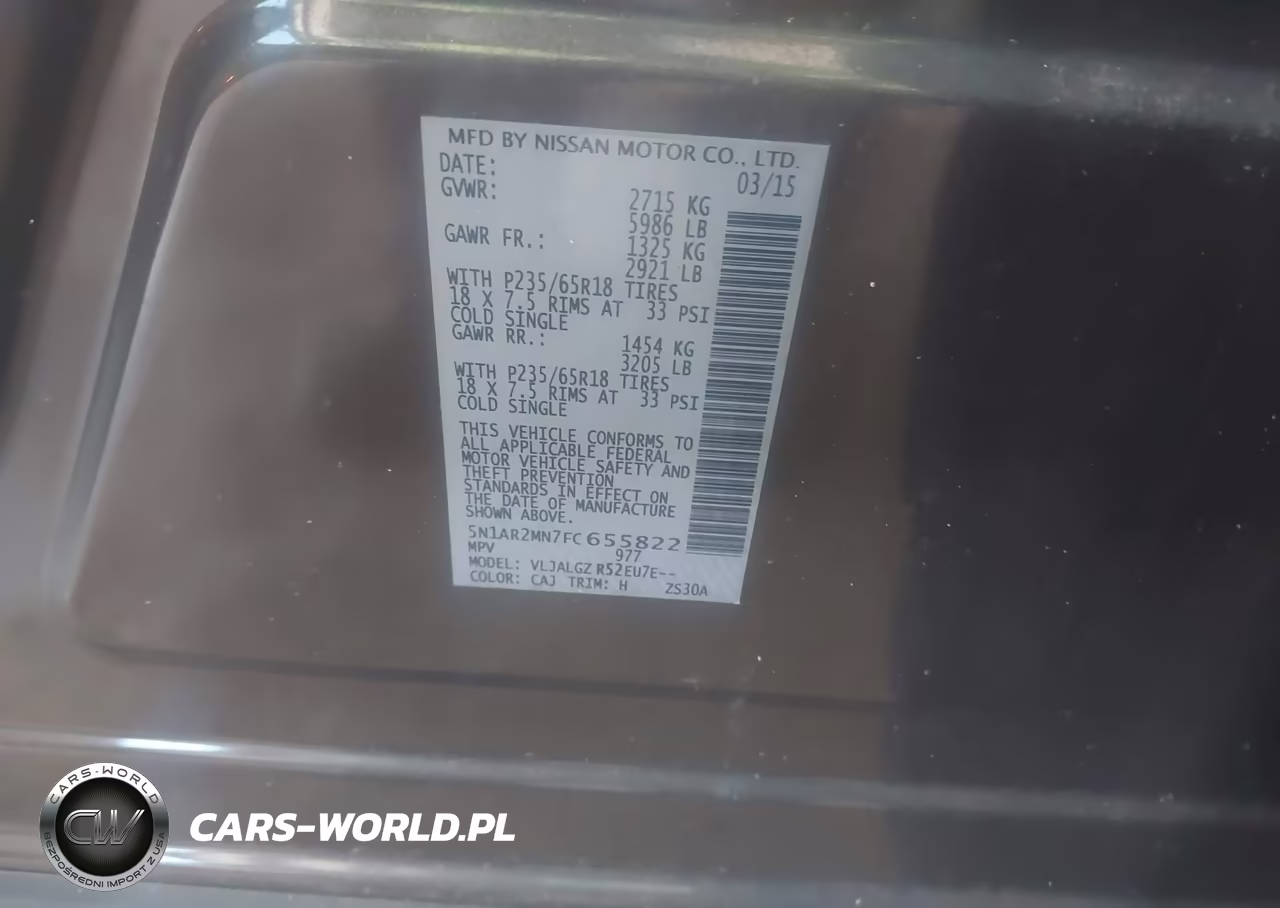 2015 Nissan Pathfinder Sl VIN:5N1AR2MN7FC655822 - 9