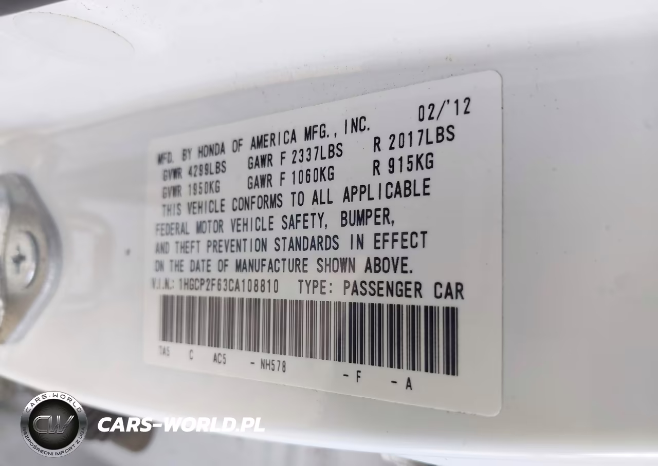 2012 Honda Accord 2.4 Se VIN:1HGCP2F63CA108810 - 9