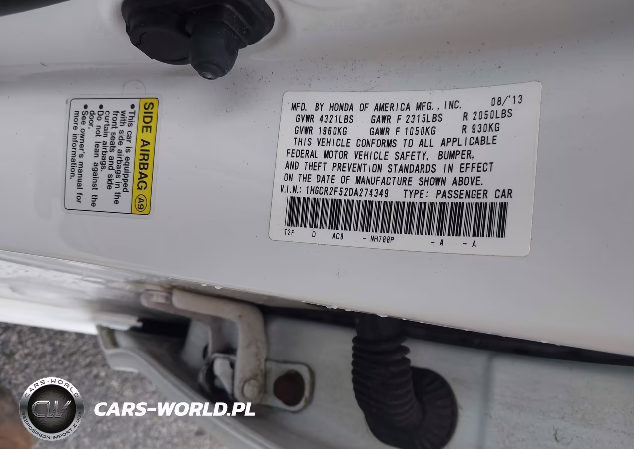 2013 Honda Accord Sport VIN:1HGCR2F52DA274349 - 17