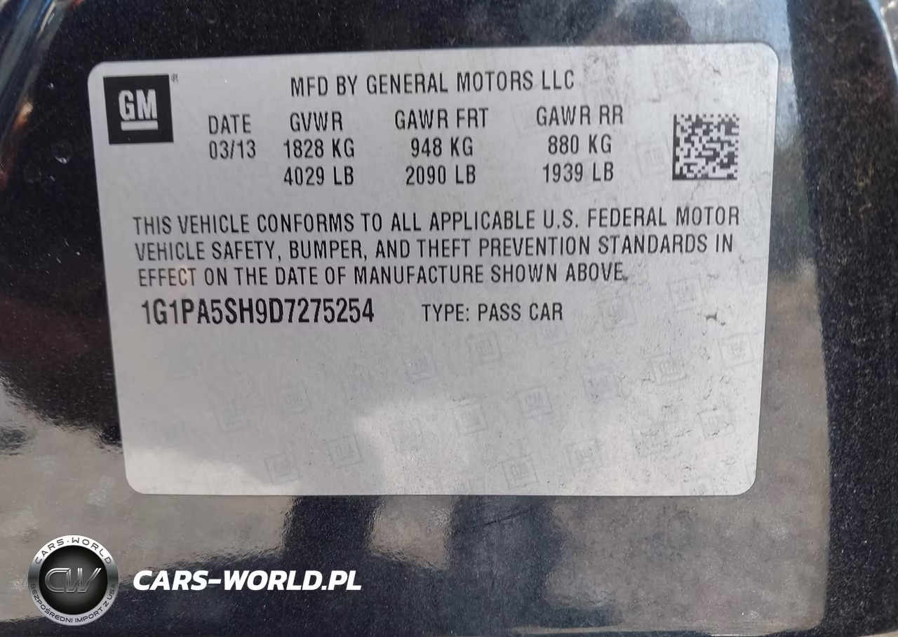 2013 Chevrolet Cruze Ls Auto VIN:1G1PA5SH9D7275254 - 9