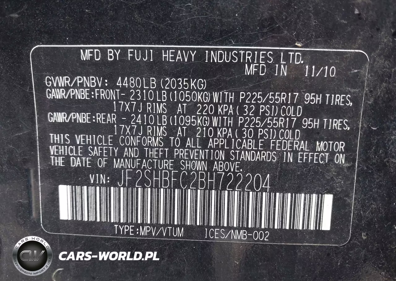 2011 Subaru Forester 2.5X Limited VIN:JF2SHBFC2BH722204 - 9