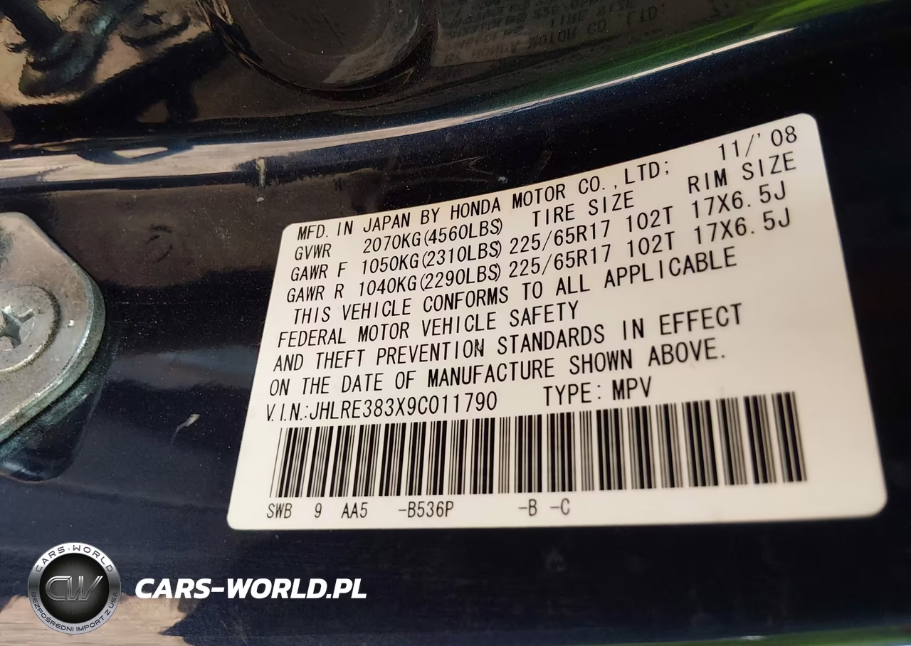 2009 Honda Cr-V Lx VIN:JHLRE383X9C011790 - 9