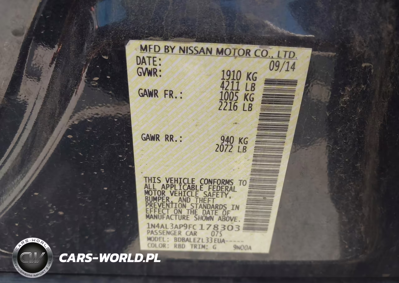 2015 Nissan Altima 2.5 S VIN:1N4AL3AP9FC178303 - 9