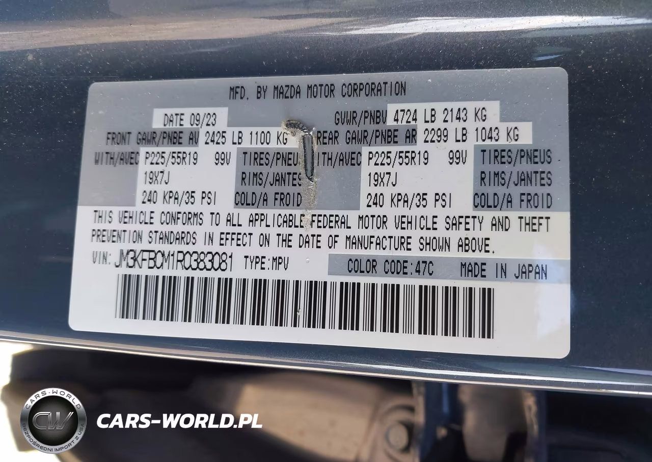 2024 Mazda Cx-5 2.5 S Carbon Edition VIN:JM3KFBCM1R0383081 - 9