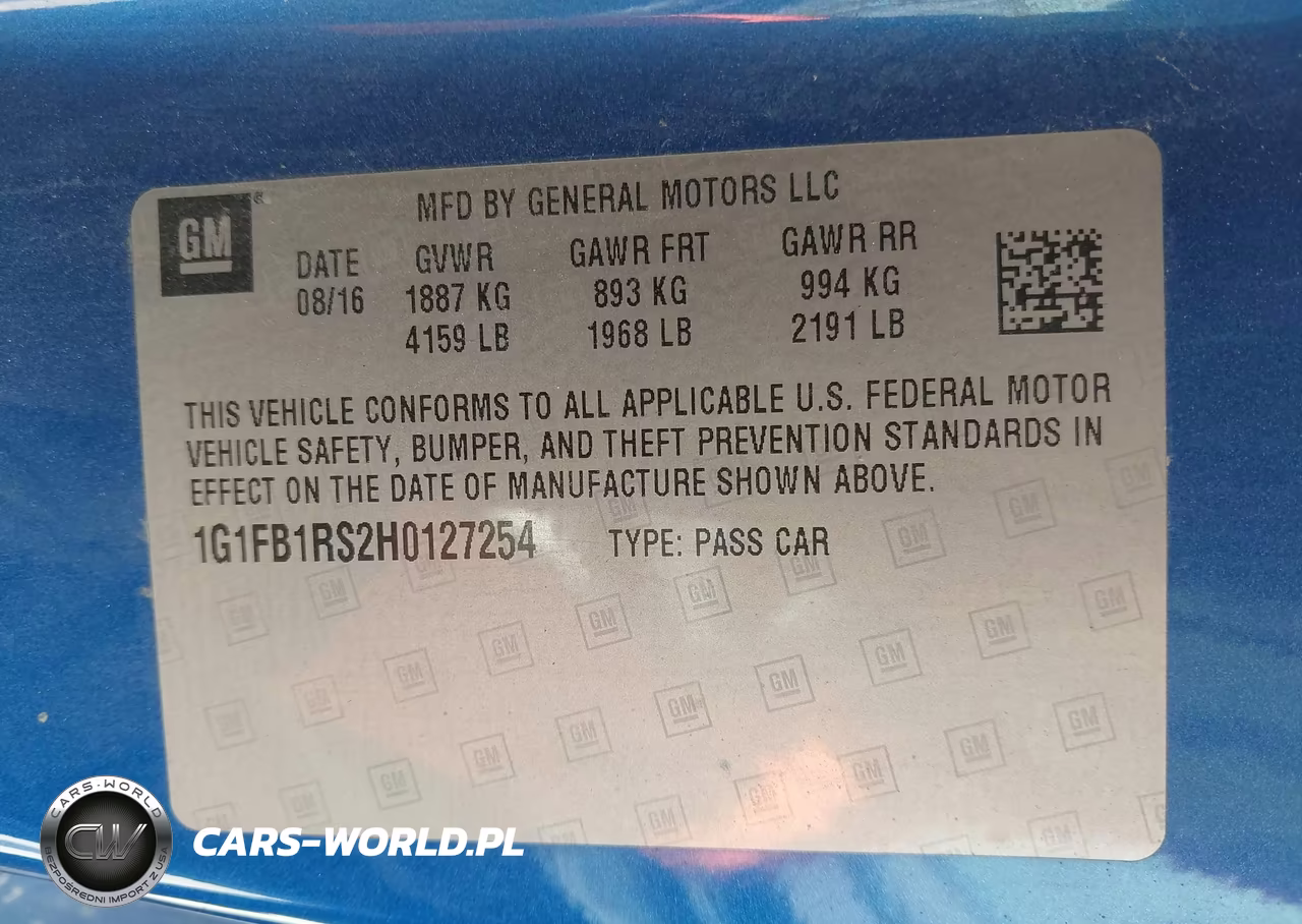 2017 Chevrolet Camaro 1Lt VIN:1G1FB1RS2H0127254 - 9