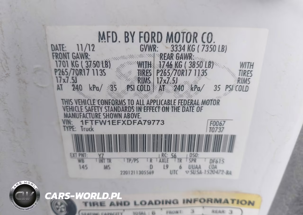 2013 Ford F-150 Xlt VIN:1FTFW1EFXDFA79773 - 9