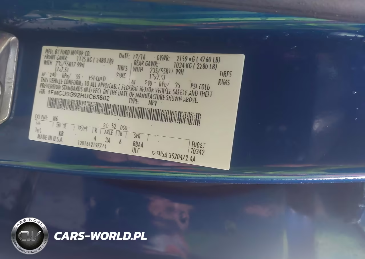 2017 Ford Escape Se VIN:1FMCU0G92HUC65802 - 9