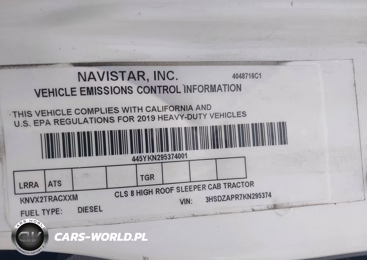 2019 International Lt VIN:3HSDZAPR7KN295374 - 9