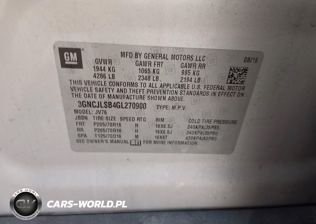 2016 Chevrolet Trax Lt VIN:3GNCJLSB4GL270900 - 9