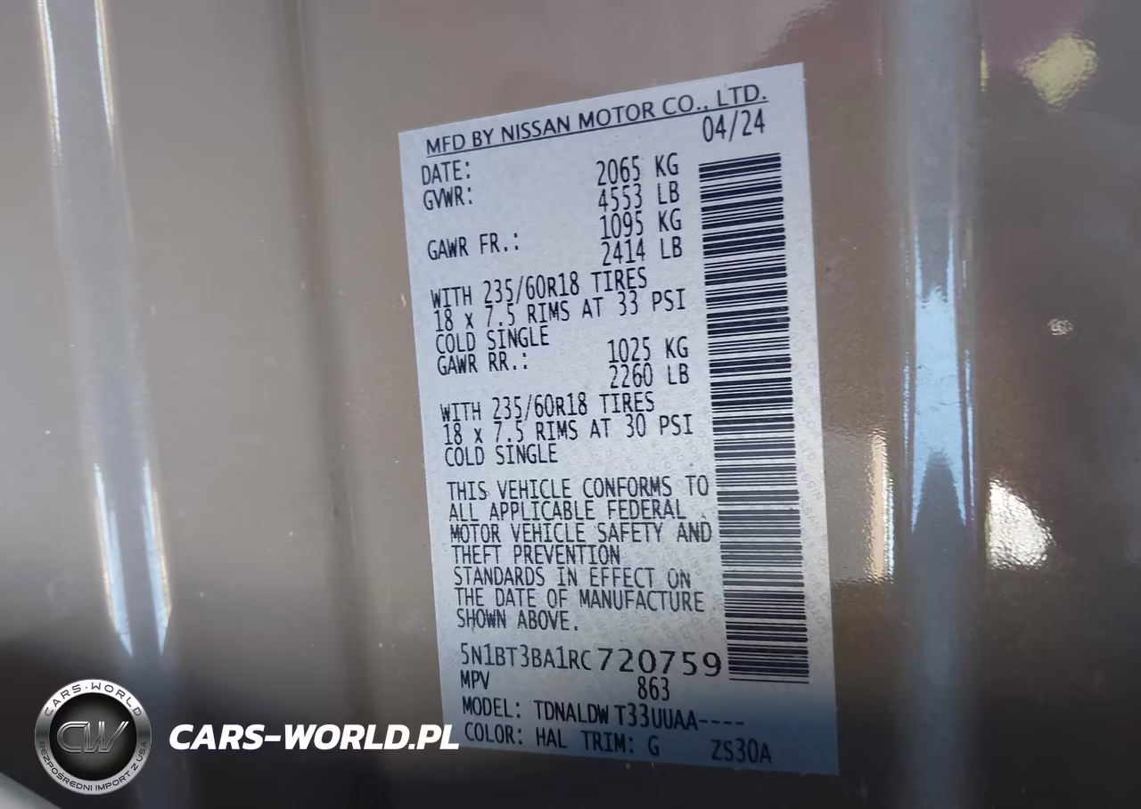 2024 Nissan Rogue Sv Fwd VIN:5N1BT3BA1RC720759 - 9
