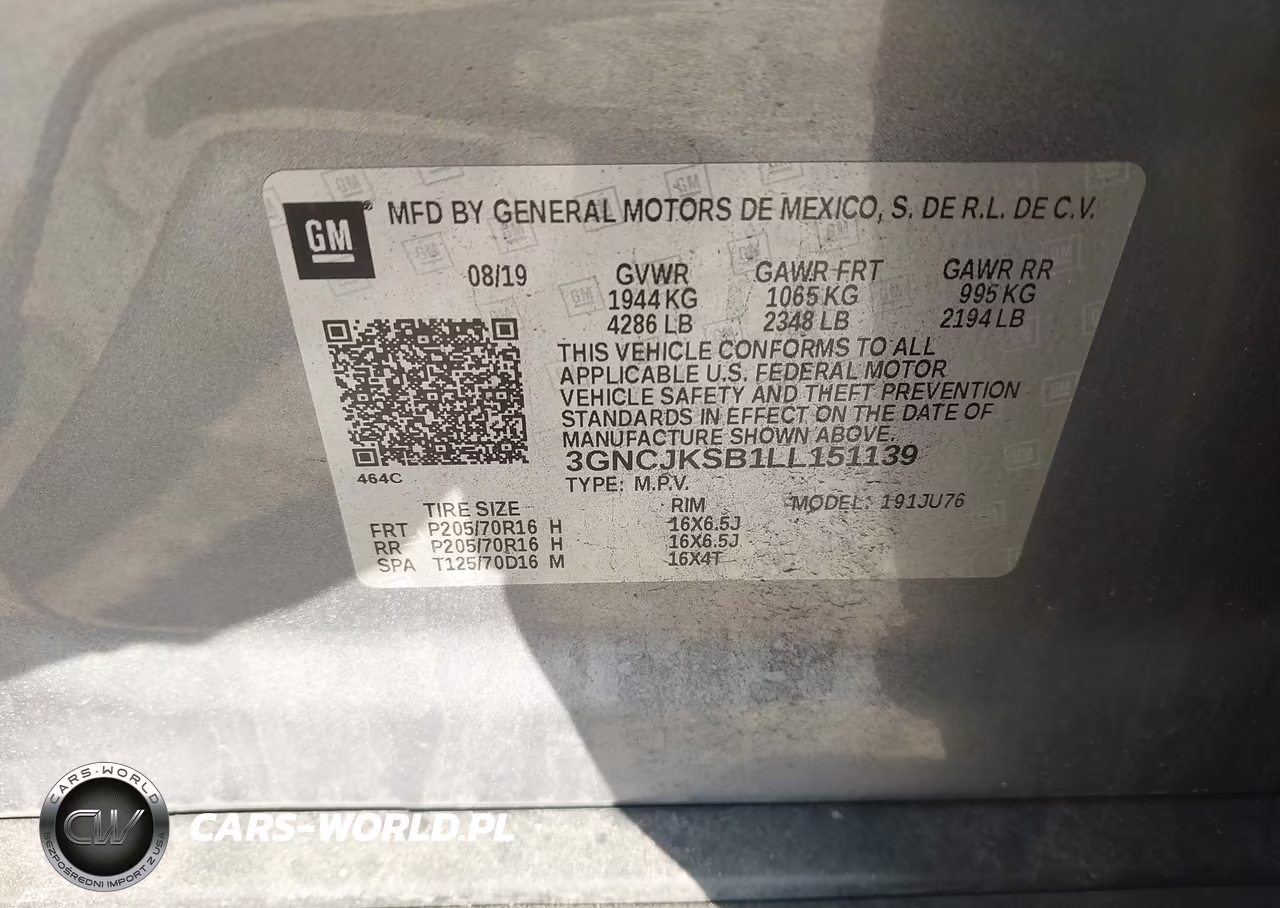 2020 Chevrolet Trax Fwd Ls VIN:3GNCJKSB1LL151139 - 9