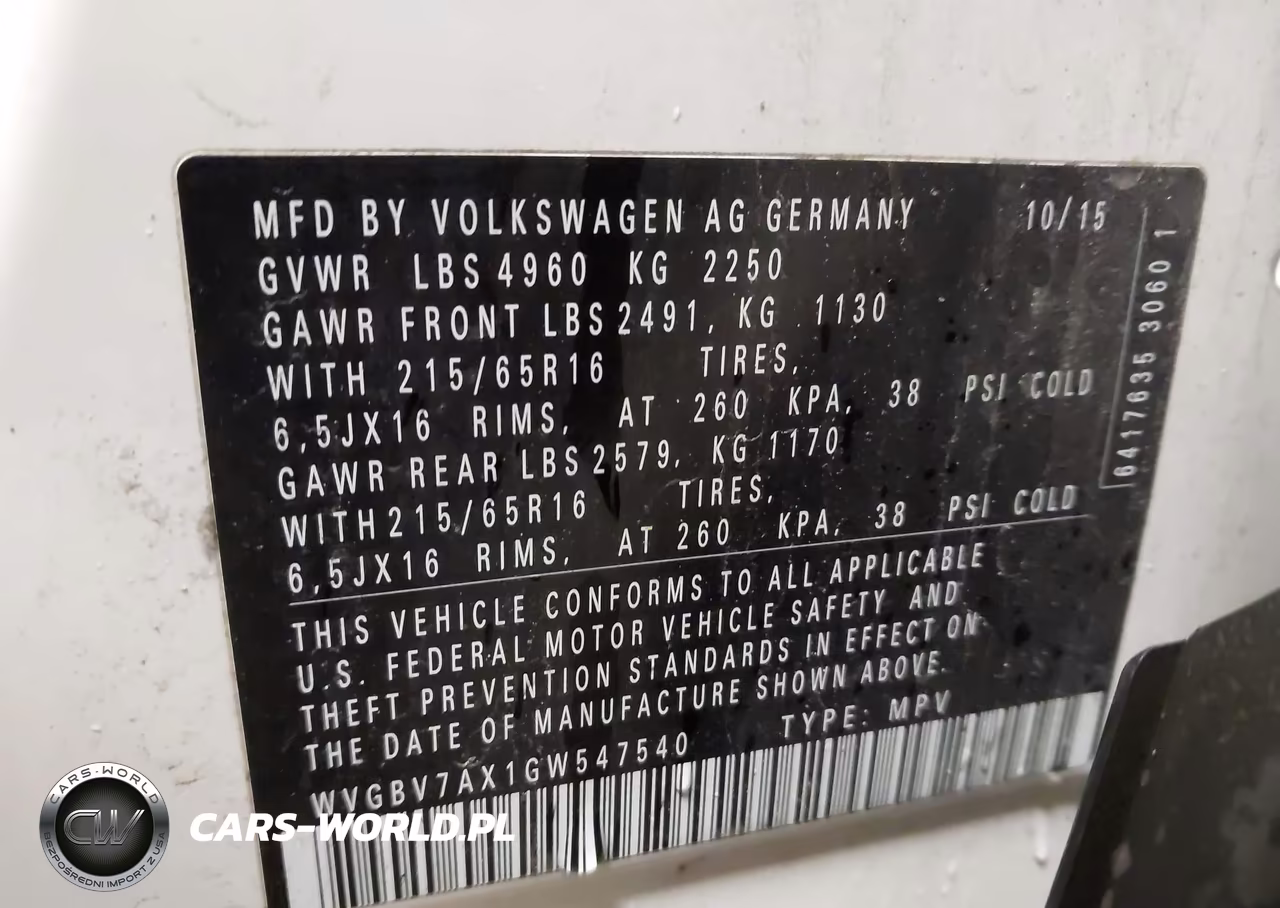 2016 Volkswagen Tiguan S VIN:WVGBV7AX1GW547540 - 9