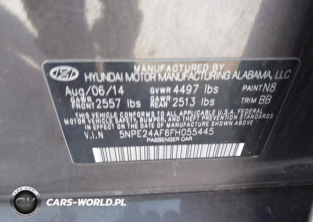 2015 Hyundai Sonata Se VIN:5NPE24AF6FH055445 - 9
