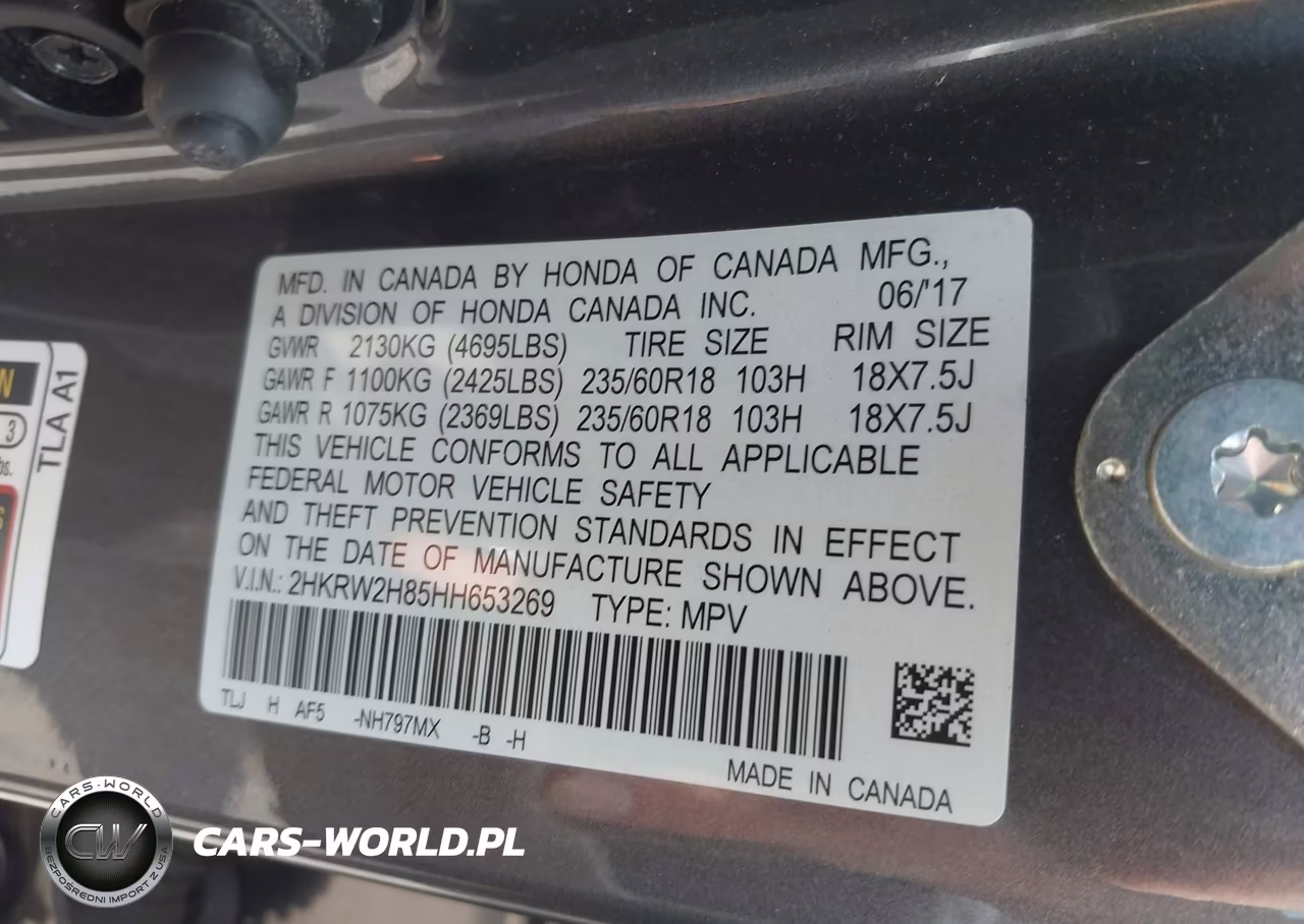 2017 Honda Cr-V Ex-L-Ex-L Navi VIN:2HKRW2H85HH653269 - 9