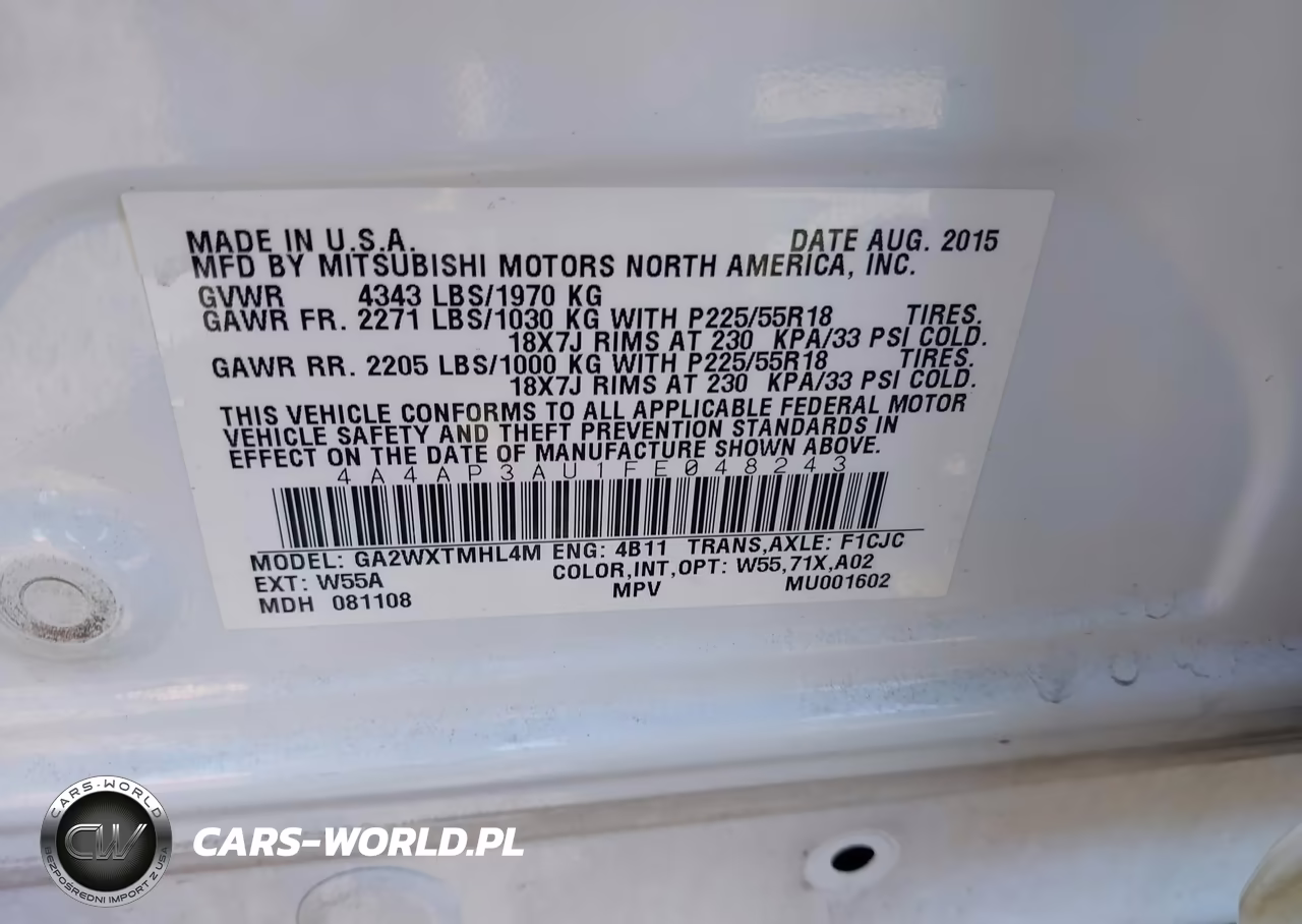 2015 Mitsubishi Outlander Sport Es VIN:4A4AP3AU1FE048243 - 9