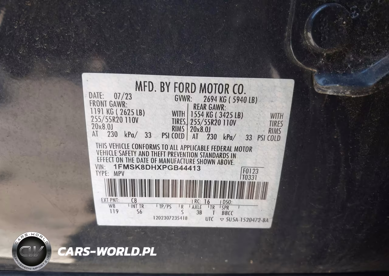 2023 Ford Explorer Xlt VIN:1FMSK8DHXPGB44413 - 9