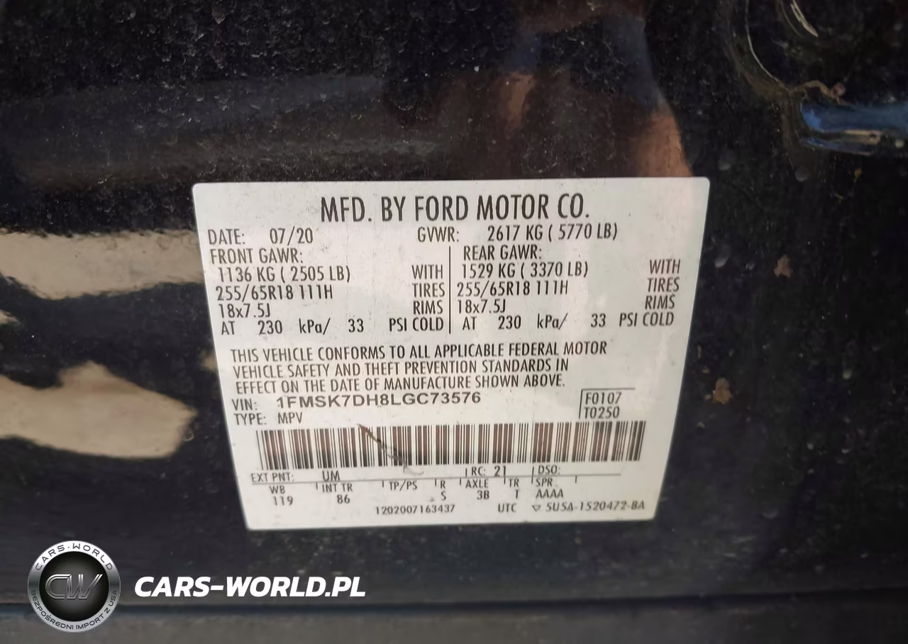 2020 Ford Explorer Xlt VIN:1FMSK7DH8LGC73576 - 9