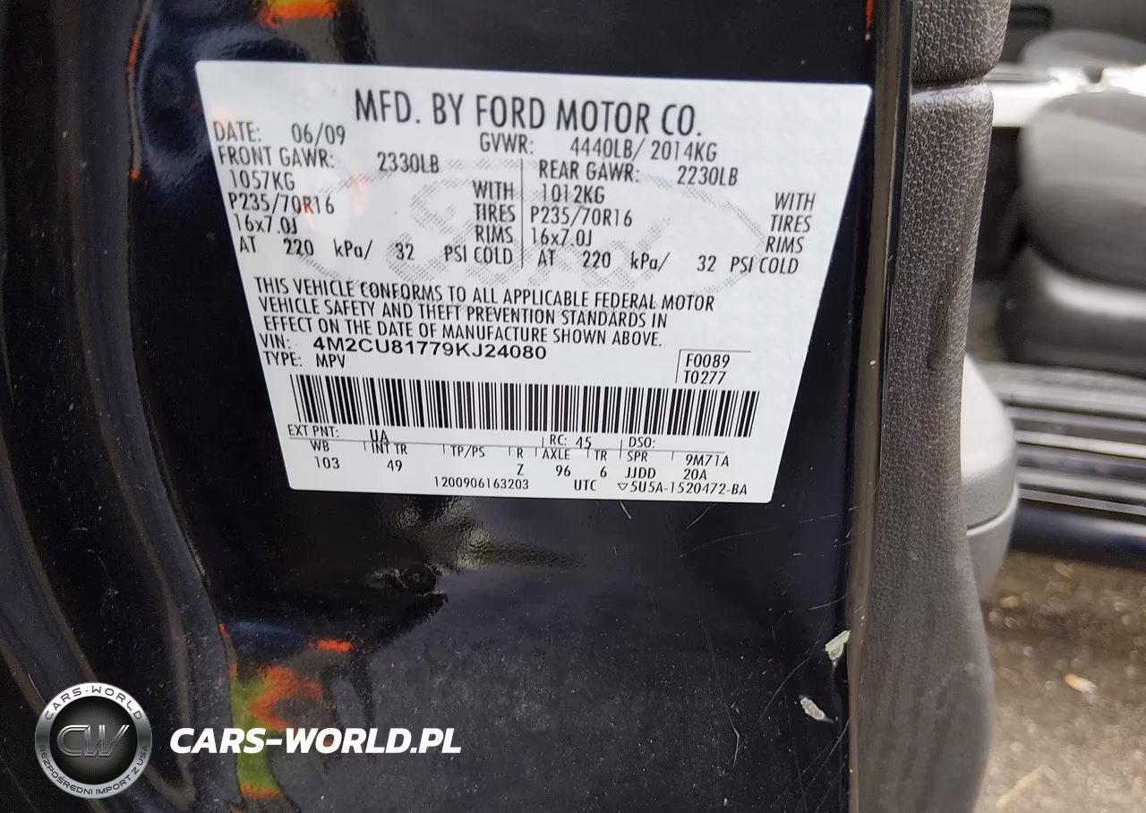 2009 Mercury Mariner I4 VIN:4M2CU81779KJ24080 - 9